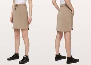 Lululemon On the Fly Woven Drawcord Skirt - Size 4 Neutral Minimalist Athleisure